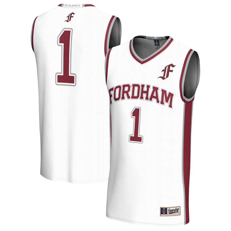 Fordham Rams Basketball Jersey, White Fashion Lightweight Sportswear Jersey Shirt, Sleeveless Athletic Tank Jersey, Casual Gift for Men