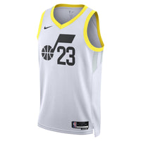 Lauri Markkanen Utah Jazz Basketball Jersey, White Swingman Sportswear Jersey Shirt, Sleeveless Athletic Tank Jersey, Casual Gift for Men