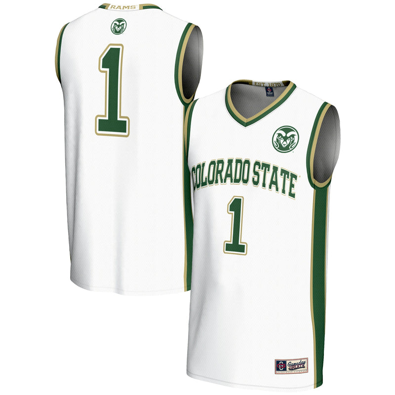Colorado State Rams Basketball Jersey, White Lightweight Sportswear Jersey Shirt, Sleeveless Athletic Tank Jersey, Casual Gift for Men