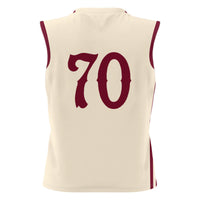 Charleston Cougars Basketball Jersey, Cream Lightweight Sportswear Jersey Shirt, Sleeveless Athletic Tank Jersey, Casual Gift for Men