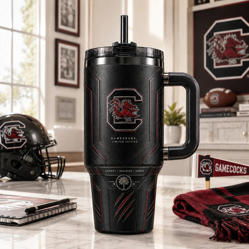 SC in Blackout - Garnet Emblem on an Armored Tumbler