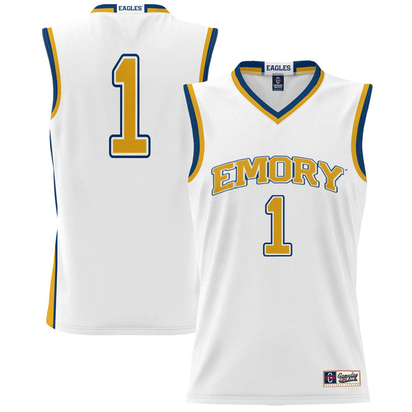 #1 Emory Eagles Lightweight Basketball Jersey - White