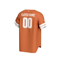 Texas Longhorns Baseball Jersey, Orange Fashion Lightweight Sportswear Jersey Shirt, Lightweight Breathable Athletic Jersey, Casual Gift for Men