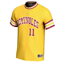 Florida State Seminoles Lightweight Baseball Jersey, Gold Sportswear Jersey Shirt, Lightweight Breathable Athletic Jersey, Casual Gift for Men