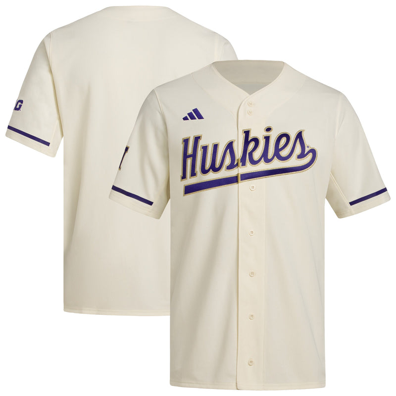 Washington Huskies Baseball Jersey, Cream Replica Sportswear Jersey Shirt, Lightweight Breathable Athletic Jersey, Casual Gift for Men