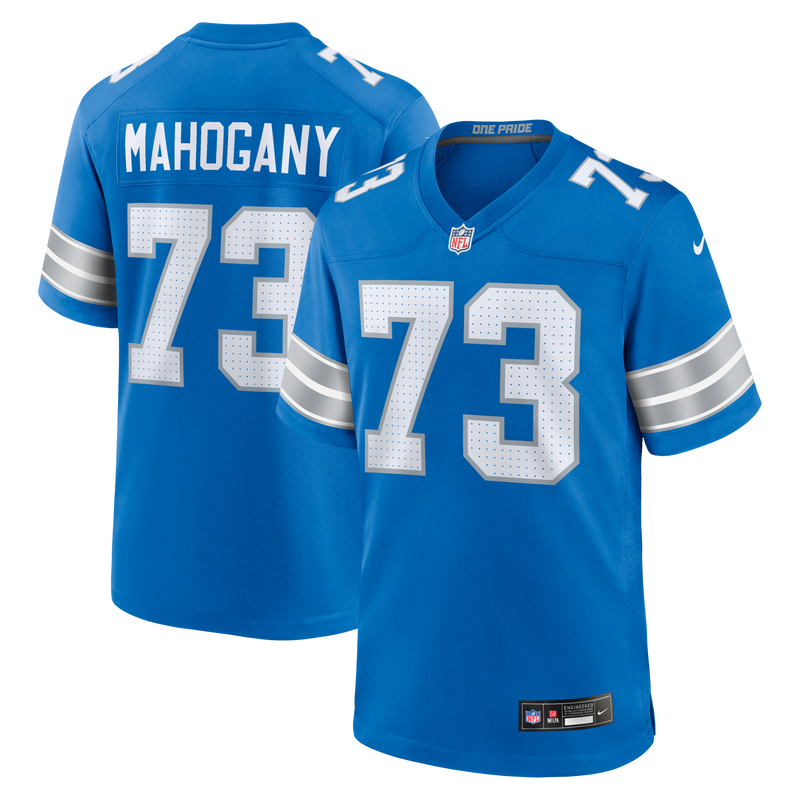 Christian Mahogany Detroit Lions Football Jersey, Blue Game Sportswear Jersey Shirt, Lightweight Breathable Athletic Jersey, Casual Gift for Men