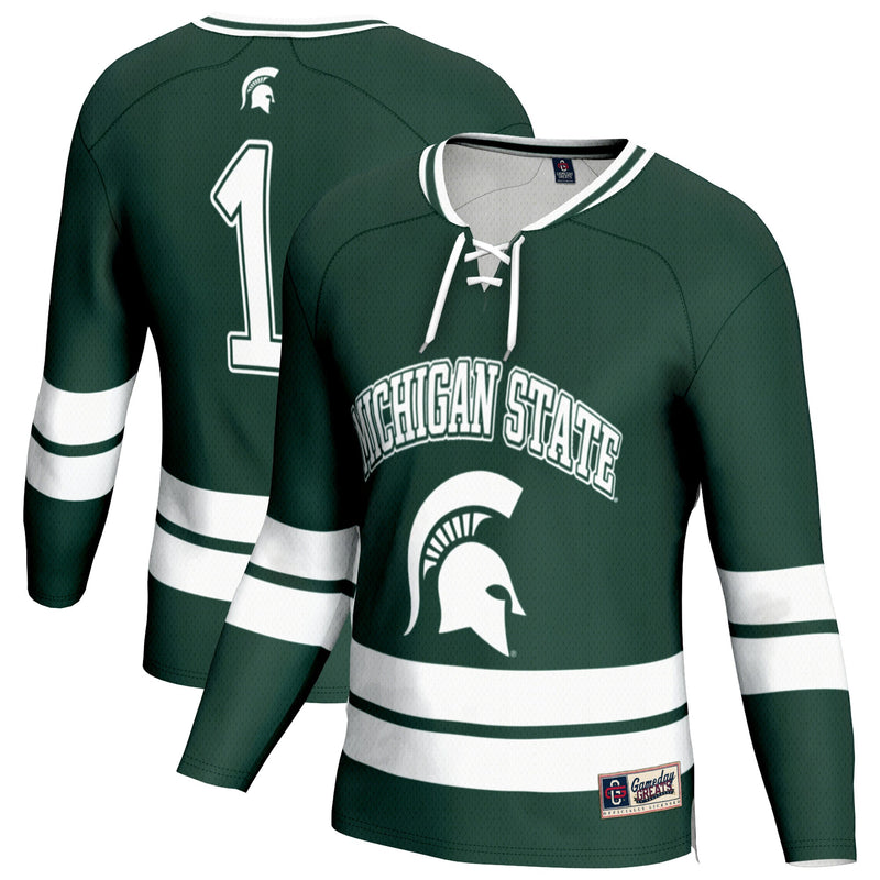 Michigan State Spartans Hockey Jersey, Green Sportswear Jersey Shirt, Long Sleeve Hockey Sweater Jersey, Casual Gift for Men, Style 202997349