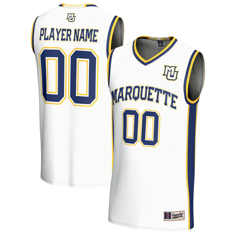 Marquette Golden Eagles Basketball Jersey, White Fashion Sportswear Jersey Shirt, Sleeveless Athletic Tank Jersey, Casual Gift for Men