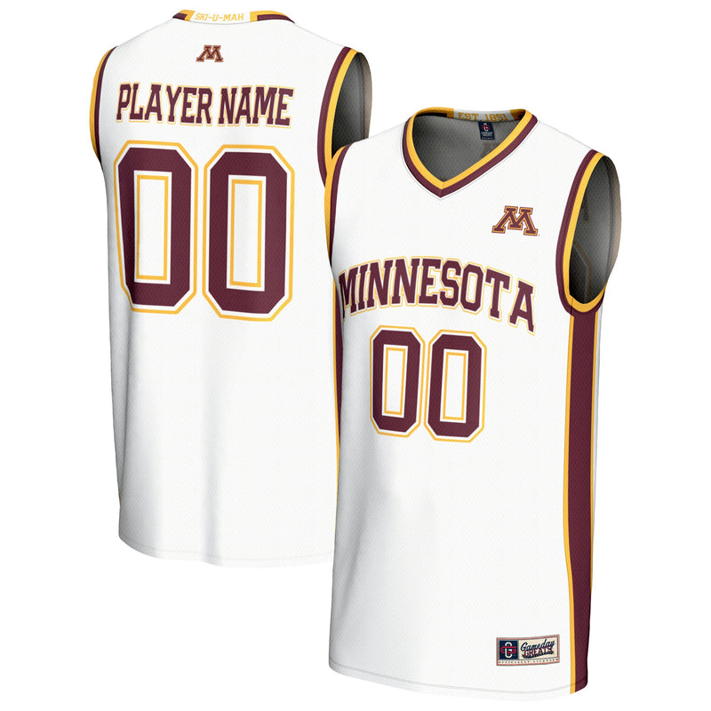 Minnesota Golden Gophers Basketball Jersey, White Sportswear Jersey Shirt, Sleeveless Athletic Tank Jersey, Casual Gift for Men, Style 202694069