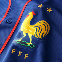 France National Team x MLB Blue Stadium Replica Baseball Jersey, Sportswear Jersey Shirt, Lightweight Athletic Jersey, Casual Gift for Men