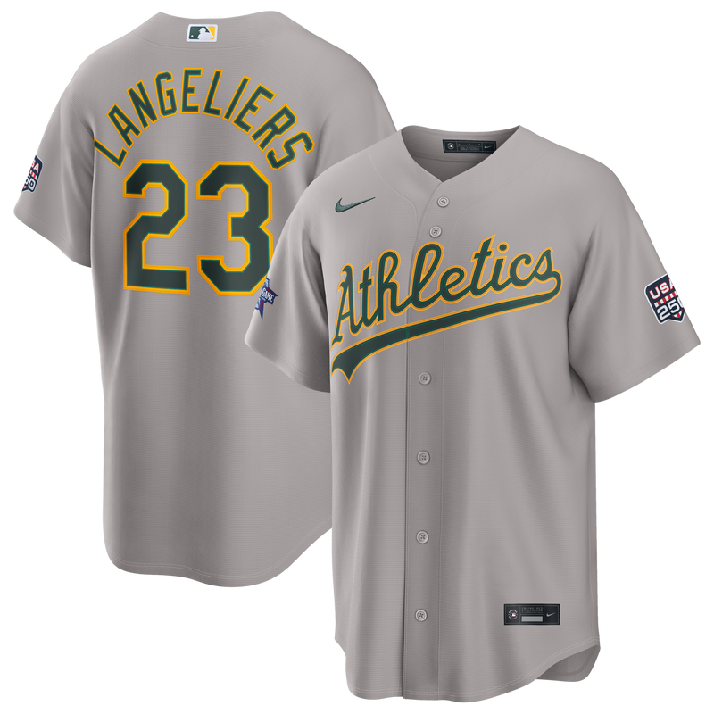 Shea Langeliers Athletics Baseball Jersey, Gray Replica Sportswear Jersey Shirt, Lightweight Breathable Athletic Jersey, Casual Gift for Men