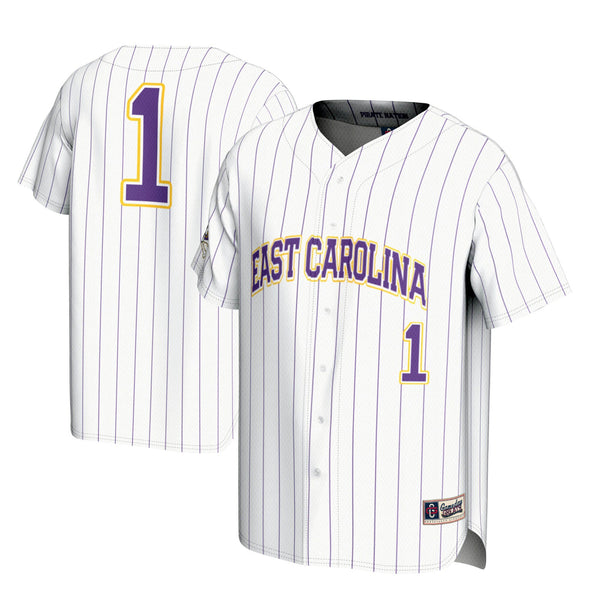 #1 ECU Pirates Lightweight Baseball Jersey - White