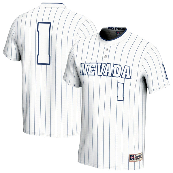 #1 Nevada Wolf Pack Lightweight Collegiate Softball Fashion Jersey - White