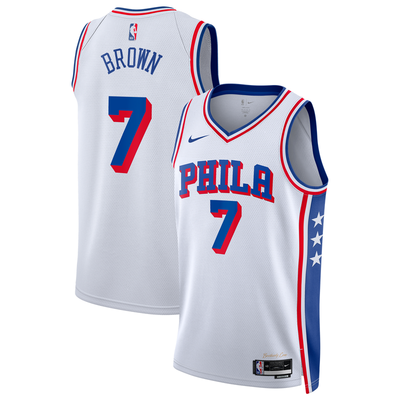 Jaylen Brown Philadelphia 76ers Basketball Jersey, White Swingman Sportswear Jersey Shirt, Sleeveless Athletic Tank Jersey, Casual Gift for Men