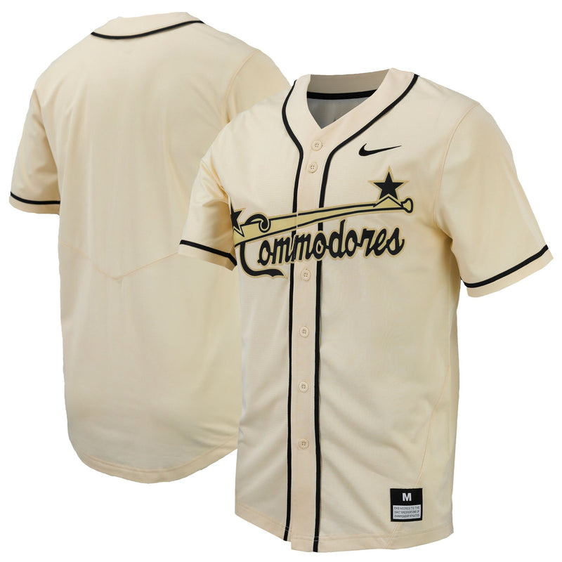 Natural Vanderbilt Commodores Baseball Jersey, Replica Sportswear Jersey Shirt, Lightweight Breathable Athletic Jersey, Casual Gift for Men