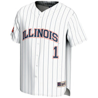 Illinois Fighting Illini Lightweight Baseball Jersey, White Sportswear Jersey Shirt, Lightweight Breathable Athletic Jersey, Casual Gift for Men