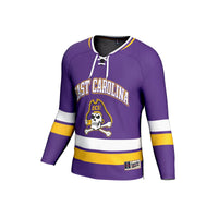 ECU Pirates Hockey Jersey, Purple Sportswear Jersey Shirt, Long Sleeve Hockey Sweater Jersey, Casual Gift for Men