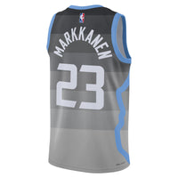 Lauri Markkanen Utah Jazz Basketball Jersey, Gray Swingman Sportswear Jersey Shirt, Sleeveless Athletic Tank Jersey, Casual Gift for Men