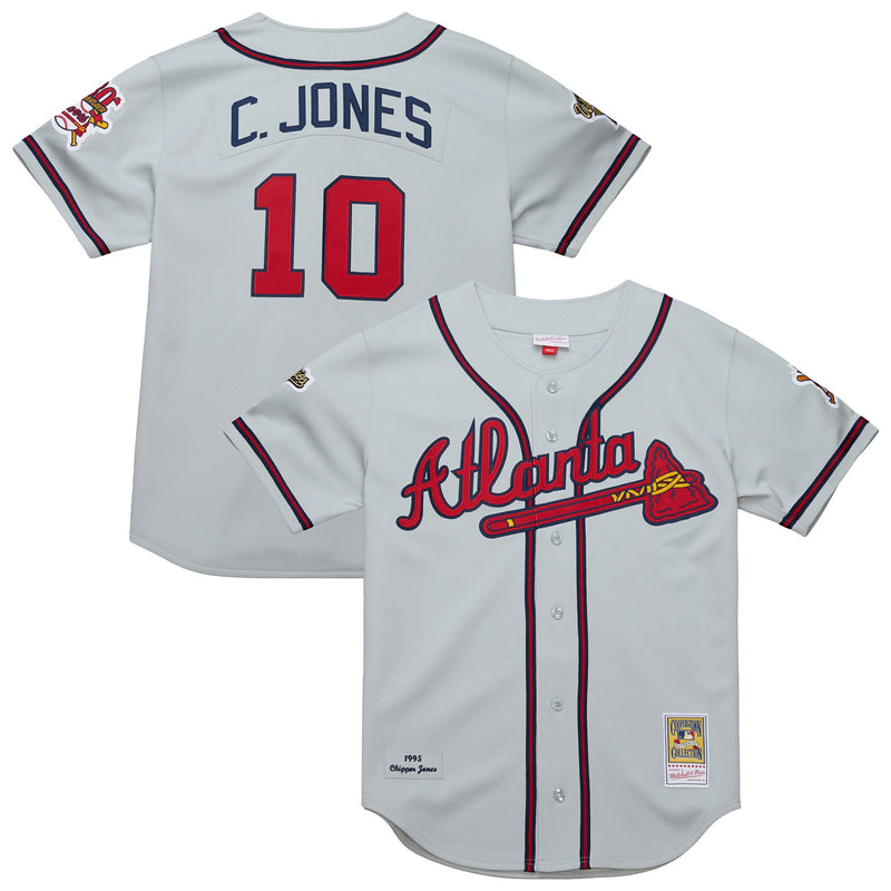 Chipper Jones Atlanta Braves Baseball Jersey, Gray Sportswear Jersey Shirt, Lightweight Breathable Athletic Jersey, Casual Gift for Men