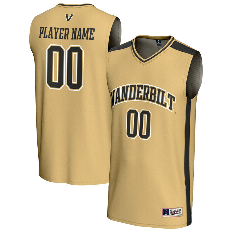 Vanderbilt Commodores Basketball Jersey, Gold Sportswear Jersey Shirt, Sleeveless Athletic Tank Jersey, Casual Gift for Men, Style 202287983