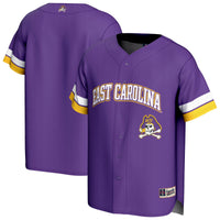 ECU Pirates Spirit Baseball Jersey, Purple Sportswear Jersey Shirt, Lightweight Breathable Athletic Jersey, Casual Gift for Men