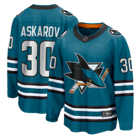 Yaroslav Askarov San Jose Sharks Hockey Jersey, Teal Breakaway Sportswear Jersey Shirt, Long Sleeve Hockey Sweater Jersey, Casual Gift for Men