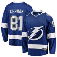Erik Cernak Tampa Bay Lightning Hockey Jersey, Blue Breakaway Sportswear Jersey Shirt, Long Sleeve Hockey Sweater Jersey, Casual Gift for Men