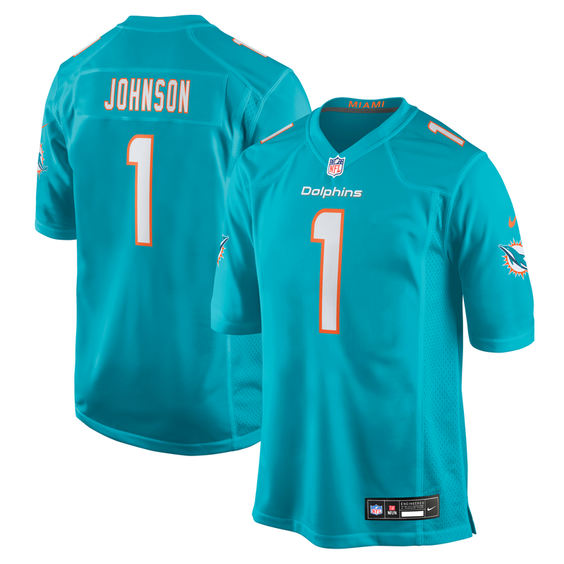 Chris Johnson Miami Dolphins Football Jersey, Aqua Game Sportswear Jersey Shirt, Lightweight Breathable Athletic Jersey, Casual Gift for Men
