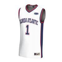 Florida Atlantic Owls Basketball Jersey, White Lightweight Sportswear Jersey Shirt, Sleeveless Athletic Tank Jersey, Casual Gift for Men