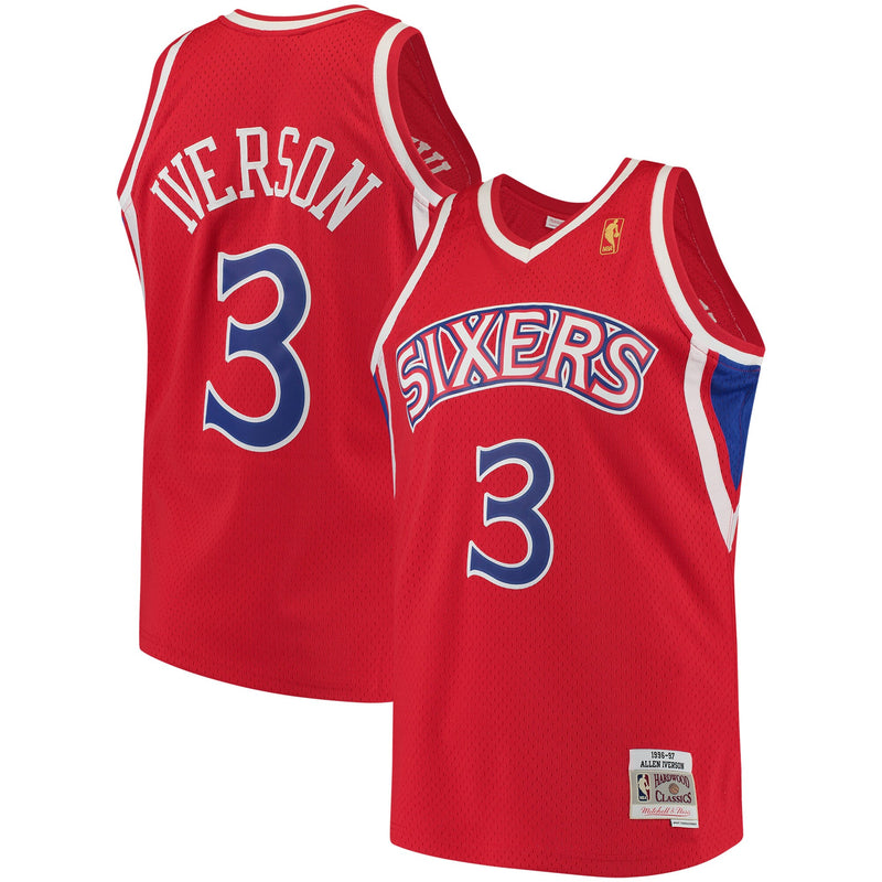 Allen Iverson Philadelphia 76ers Basketball Jersey, Red Swingman Sportswear Jersey Shirt, Sleeveless Athletic Tank Jersey, Casual Gift for Men