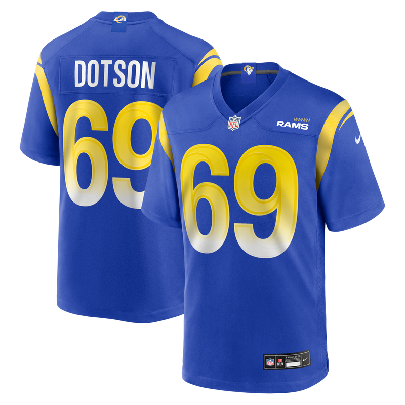 Kevin Dotson Los Angeles Rams Football Jersey, Royal Game Sportswear Jersey Shirt, Lightweight Breathable Athletic Jersey, Casual Gift for Men