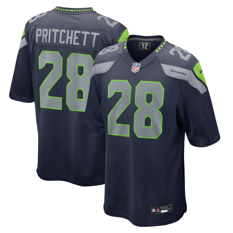 Nehemiah Pritchett Seattle Seahawks Football Jersey, Navy Sportswear Jersey Shirt, Lightweight Breathable Athletic Jersey, Casual Gift for Men