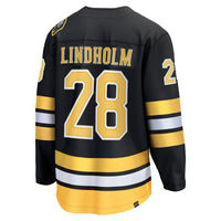 Elias Lindholm Boston Bruins Hockey Jersey, Black Breakaway Home Sportswear Jersey Shirt, Long Sleeve Hockey Sweater Jersey, Casual Gift for Men