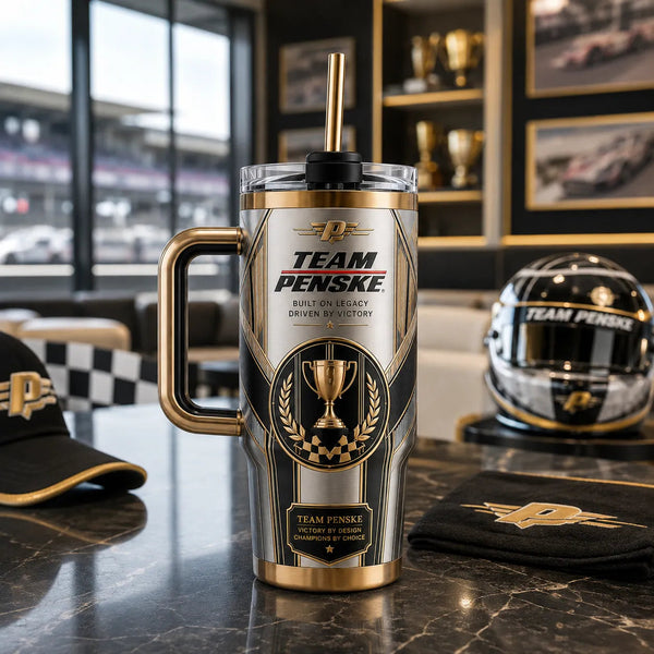 Penske Legacy - Gold and Graphite Trophy Emblem Tumbler - main