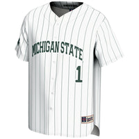 Michigan State Spartans Lightweight Baseball Jersey, White Sportswear Jersey Shirt, Lightweight Breathable Athletic Jersey, Casual Gift for Men