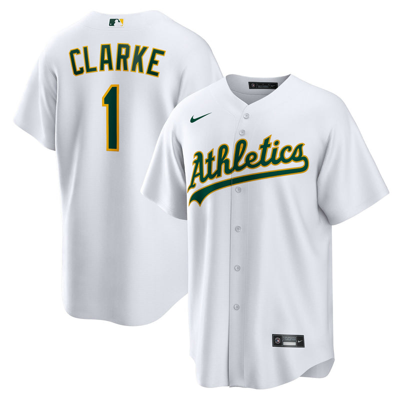 Denzel Clarke Athletics Baseball Jersey, White Replica Home Sportswear Jersey Shirt, Lightweight Breathable Athletic Jersey, Casual Gift for Men