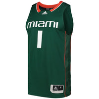 Miami Hurricanes Swingman Basketball Jersey, Green Sportswear Jersey Shirt, Sleeveless Athletic Tank Jersey, Casual Gift for Men