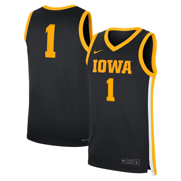 #1 Iowa Hawkeyes Road Replica Jersey - Black