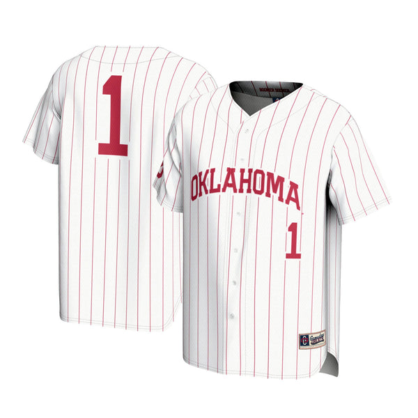 #1 Oklahoma Sooners Lightweight Baseball Jersey - White