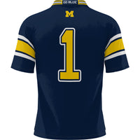 Michigan Wolverines Football Jersey, Navy Sportswear Jersey Shirt, Lightweight Breathable Athletic Jersey, Casual Gift for Men, Style 200425273