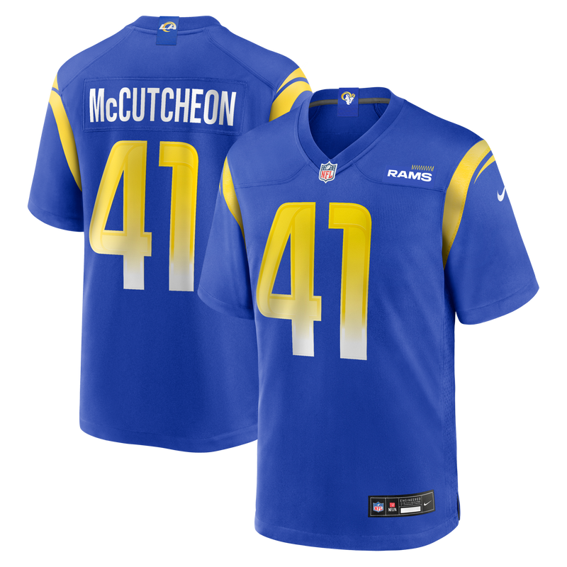 Cameron McCutcheon Los Angeles Rams Football Jersey, Royal Sportswear Jersey Shirt, Lightweight Breathable Athletic Jersey, Casual Gift for Men