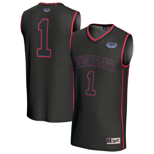 #1 Florida Atlantic Owls Lightweight Basketball Jersey - Black