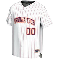 Virginia Tech Hokies Baseball Jersey, White Lightweight Sportswear Jersey Shirt, Lightweight Breathable Athletic Jersey, Casual Gift for Men