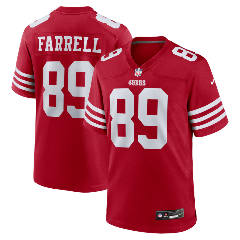Luke Farrell San Francisco 49ers Football Jersey, Scarlet Sportswear Jersey Shirt, Lightweight Breathable Athletic Jersey, Casual Gift for Men