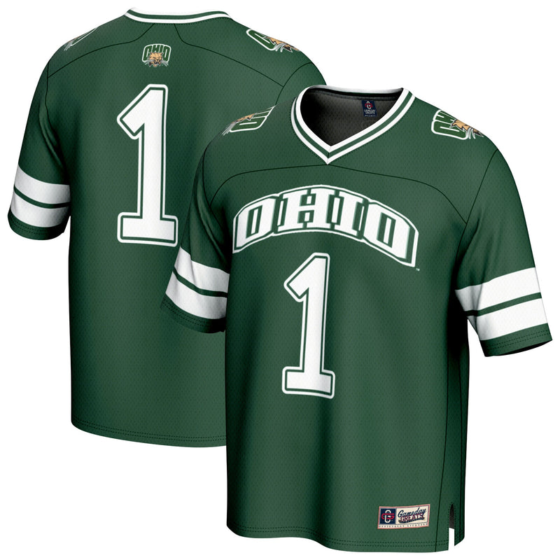 Ohio Bobcats Football Jersey, Green Fashion Lightweight Sportswear Jersey Shirt, Lightweight Breathable Athletic Jersey, Casual Gift for Men
