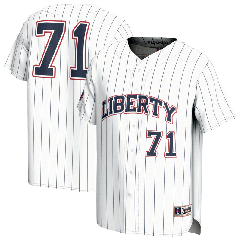 Liberty Flames Lightweight Collegiate Baseball Jersey, Sportswear Jersey Shirt, Lightweight Breathable Athletic Jersey, Casual Gift for Men