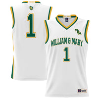 William & Mary Tribe Basketball Jersey, White Lightweight Sportswear Jersey Shirt, Sleeveless Athletic Tank Jersey, Casual Gift for Men