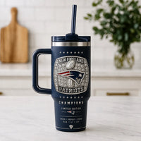 NE - Championship Ring Emblem Tumbler in Midnight Navy