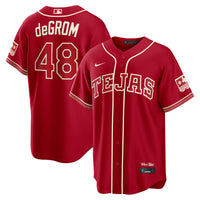 Jacob deGrom Texas Rangers Baseball Jersey, Red Sportswear Jersey Shirt, Lightweight Breathable Athletic Jersey, Casual Gift for Men