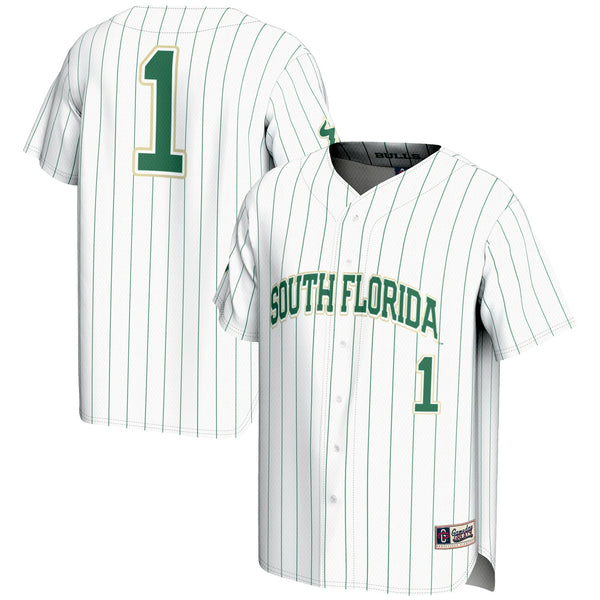 #1 South Florida Bulls Lightweight Baseball Fashion Jersey - White